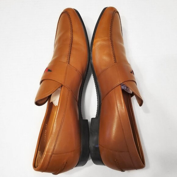 Gucci Leather Web Accent Penny Loafers - Picture 6 of 16